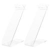 Baluue 2-Pack Clear Acrylic Shoe Display Stand Rack for Sneakers Flats Sandals Retail Store Showcase Organizer 6.69X4.72X1.96In view 1
