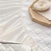 CFYCYHDZHT Bed Sheet Queen Size Pure Color Cotton Super Deep Pocket Fitted Sheets, Bedroom Homestay Lotus Leaf Quilted Top Hat On Bed Sheets White 150cmx200cm view 2