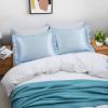 SiinvdaBZX Ruffled Queen Satin Pillowcase Set of 2, Baby Blue Silky Satin Pillow Cases for Women Ruffle Pillow Shams Covers Princess Room Decoration, with Envelope Closure view 3
