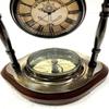 Antique Nautical Brass Table Clock Compass Style Maritime Ship Desk Clock Office Decor Item view 2
