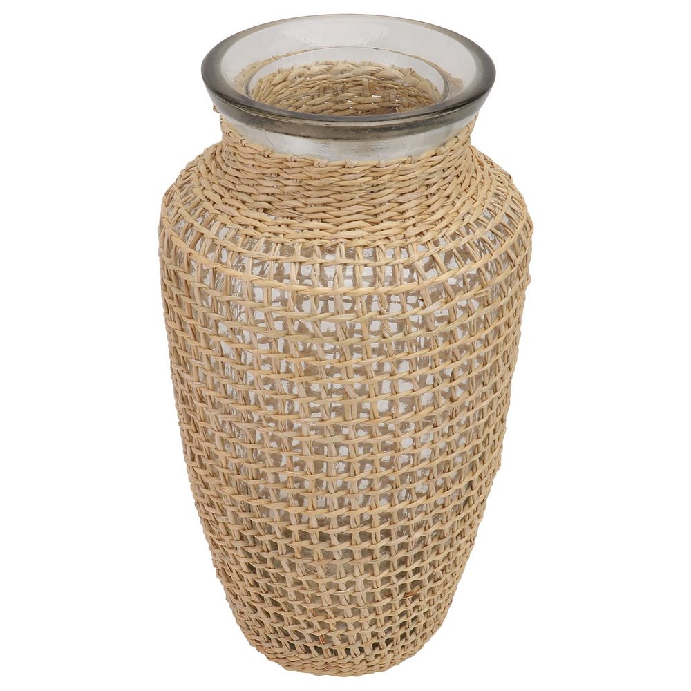 1pc Woven Flower Vase Unique Grass Desktop Decor for Home for Flower Arrangements and Hydroponic Plants Decorative Planter Khaki