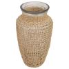 1pc Woven Flower Vase Unique Grass Desktop Decor for Home for Flower Arrangements and Hydroponic Plants Decorative Planter Khaki view 1