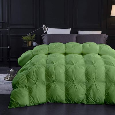 100% Cotton All Season Down Alternative Pintuck Comforter Full Size (82" x 86") 5 Piece Green Sage Pinch Pleated Comforter Corner Tabs