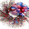 Patriotic wreath for front door, 4th of july, Americana Red White Blue decorations. Summer wreath view 3