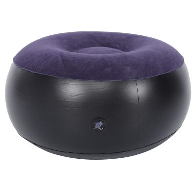 01 02 015 Inflatable Flocking Stool, Inflatable Chair Footrest Blue Indoor Outdoor Portable for Travel for Home, default