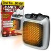 Ontel Handy Heater Turbo Wall Outlet Plug In Heater Portable Indoor Ceramic Space Heater w/Adjustable Thermostat, 12-Hour Timer, Auto Shut Off, Quiet Plug In Wall for Office, Bedroom, Camping view 1