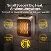 Ontel Handy Heater Turbo Wall Outlet Plug In Heater Portable Indoor Ceramic Space Heater w/Adjustable Thermostat, 12-Hour Timer, Auto Shut Off, Quiet Plug In Wall for Office, Bedroom, Camping view 2