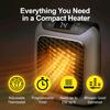 Ontel Handy Heater Turbo Wall Outlet Plug In Heater Portable Indoor Ceramic Space Heater w/Adjustable Thermostat, 12-Hour Timer, Auto Shut Off, Quiet Plug In Wall for Office, Bedroom, Camping view 3