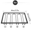 15.7in Wine Glass Rack - Hanging Wine Glass Rack Under Cabinet, Metal Wine Glass Holder, Glasses Storage Hanger Organizer for Home Kitchen Dcor - Black view 2