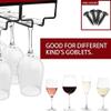 15.7in Wine Glass Rack - Hanging Wine Glass Rack Under Cabinet, Metal Wine Glass Holder, Glasses Storage Hanger Organizer for Home Kitchen Dcor - Black view 4