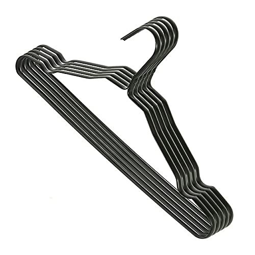 10PCS Metal Hangers Clothes Rack Aluminium Alloy Anti-Slip Traceless Drying Rack Wardrobe Hanger Clothing Coat Organizer Rack (Black)