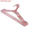 10PCS Metal Hangers Clothes Rack Aluminium Alloy Anti-Slip Traceless Drying Rack Wardrobe Hanger Clothing Coat Organizer Rack (Rose Gold) view 2