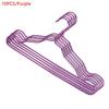 10PCS Metal Hangers Clothes Rack Aluminium Alloy Anti-Slip Traceless Drying Rack Wardrobe Hanger Clothing Coat Organizer Rack (Purple) view 2
