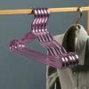 10PCS Metal Hangers Clothes Rack Aluminium Alloy Anti-Slip Traceless Drying Rack Wardrobe Hanger Clothing Coat Organizer Rack (Purple) view 3