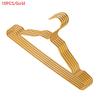 10PCS Metal Hangers Clothes Rack Aluminium Alloy Anti-Slip Traceless Drying Rack Wardrobe Hanger Clothing Coat Organizer Rack (Gold) view 2