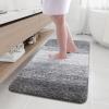 Arotive Microfiber Bathroom Rugs, Shaggy Soft and Absorbent Bath Rug, Non-Slip, Thick Plush Machine Washable Dry Bath Mats for Bathroom, Tub and Shower, 47x24, Grey, Rectangular view 1