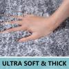 Arotive Microfiber Bathroom Rugs, Shaggy Soft and Absorbent Bath Rug, Non-Slip, Thick Plush Machine Washable Dry Bath Mats for Bathroom, Tub and Shower, 47x24, Grey, Rectangular view 4