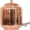 Hand Crunch Pure copper drinkware water dispenser - 8L- hammered finish- Pot ayurveda health healing 8 Liter storage capacity water container tank with 2 matching tumbler glasses & 1 copper Bottle view 2
