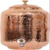Hand Crunch Pure copper drinkware water dispenser - 8L- hammered finish- Pot ayurveda health healing 8 Liter storage capacity water container tank with 2 matching tumbler glasses & 1 copper Bottle view 3