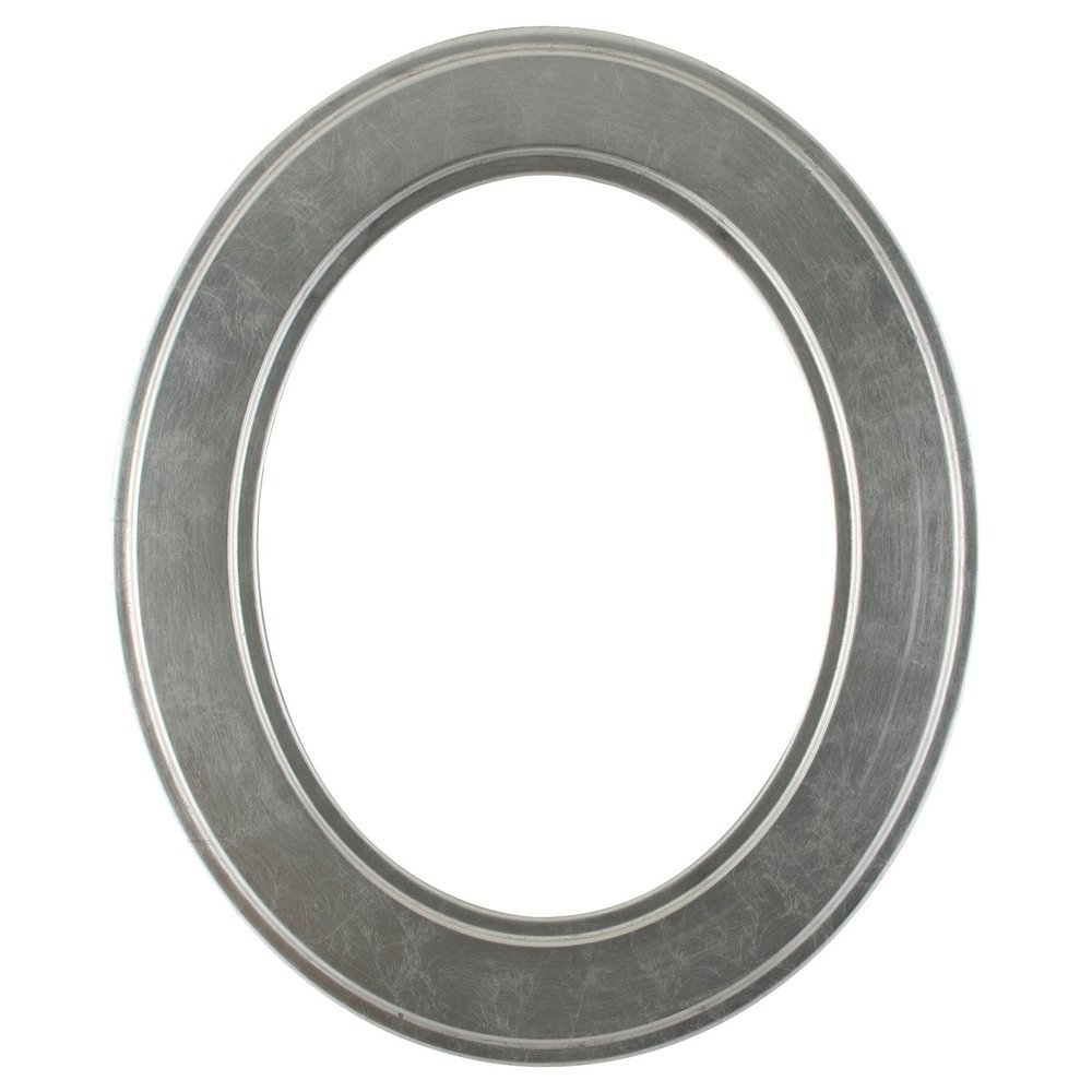 ArtToFrames 7x9 Inch 830 Oval Frame Silver Leaf with Black Antique Comes with Oval Flat Glass, Oval Frame Back and Wall Hanging Hardware (830A0709SL)