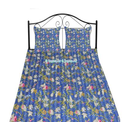 Sophia-Art Indian Twin/King Bird of Paradise Print Quilt Kantha Blanket Bed Cover Kantha Bedspread Bohemian Bedding Kantha Blanket Throw