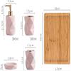 XIXIDIAN 6 Piece Bathroom Accessories Set Geometric Design Ceramics Tumbler Dispenser Soap Dish Cups Toothbrush Holder and Bamboo Tray Liquid Dispenser (Color : Pink) view 2