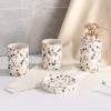 XIXIDIAN 4 Piece Ceramic Bathroom Accessories Set Marble Rainbow Texture Complete Bath Decor Kit Includes Lotion Dispenser Tumbler view 4