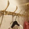 QPZK Mid-Century Modern Metal Coat Rack Wall Mounted,Zinc Alloy Gold Coat Hook Rail,Durable Robe and Towel Hooks Rack Wall Hangers for Bedroom, Bathroom, Foyer, Hallway 8hooks view 2