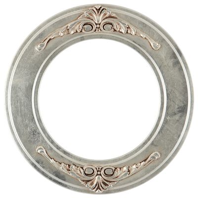 ArtToFrames 14 x 14 Inch 831 Circle Frame Silver Leaf with Brown Antique Picture Frame Comes with Circle Flat Glass, Circle Frame Back and Wall Hanging Hardware (831C1414SN)