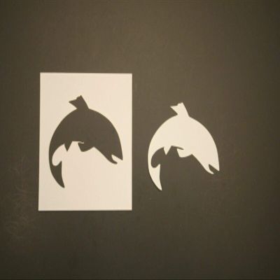12" Salmon Fish Jumping Reusable (SRAL) Mylar Stencil - Art Supplies