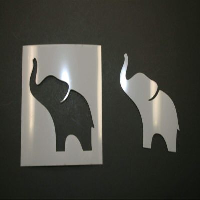 12" Baby Elephant Reusable (SRAL) Mylar Stencil - Art Supplies