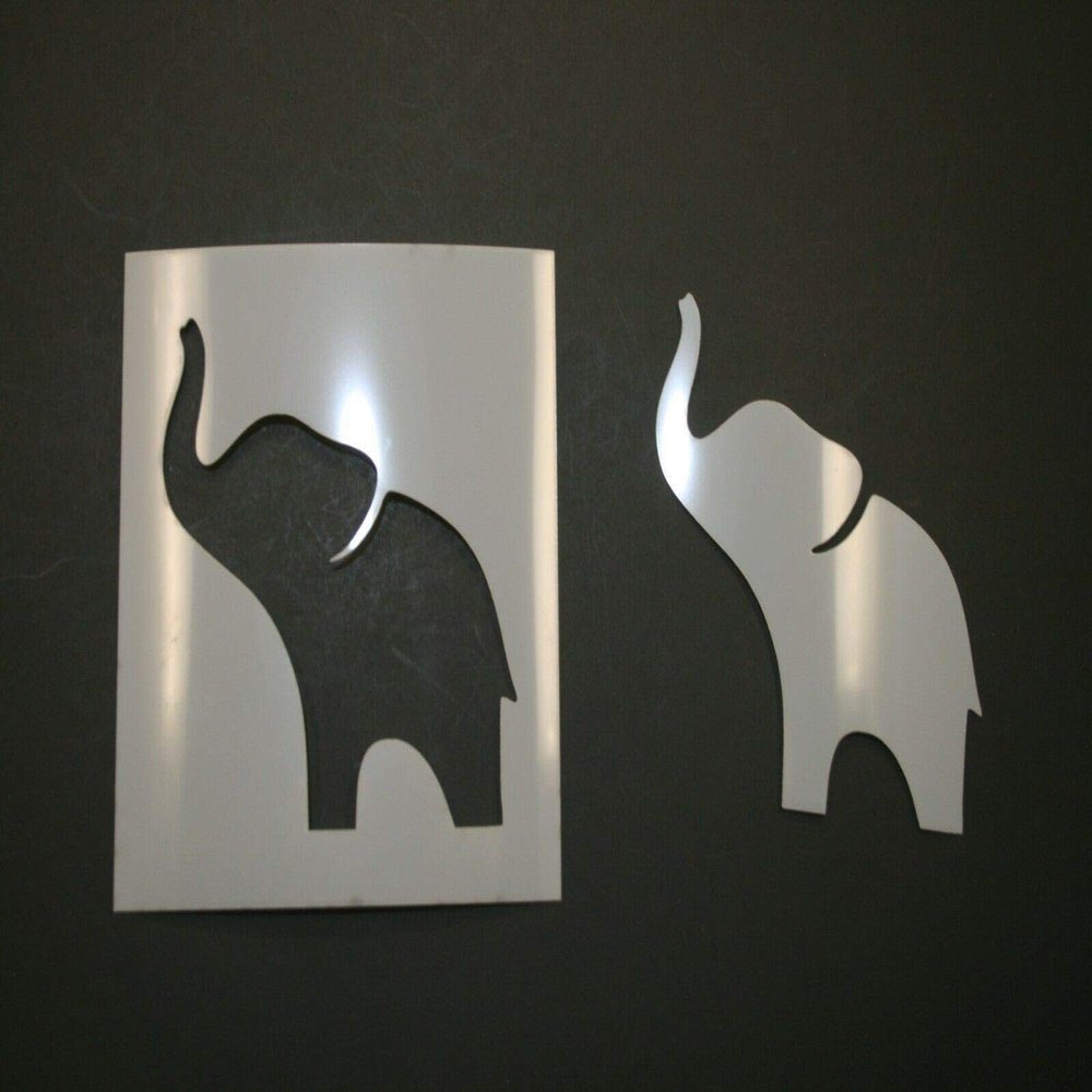 12" Baby Elephant Reusable (SRAL) Mylar Stencil - Art Supplies