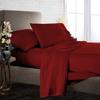 Apsley Linen Solid Color Combed Cotton 6-PCs Sheet Set (1 Fitted, 1 Flat, 4 Pillowcase) Fits 15-18'' Deep Pocket Sateen Weave Silky Soft Breathable (King, Burgundy) view 1