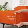 Apsley Linen Solid Color Combed Cotton 4-PCs Sheet Set Fits Mattress 15-18'' Deep Pocket Luxurious Bedding Set Sateen Weave Silky Soft Breathable (California King, Orange) view 2