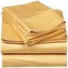 Apsley Linen Solid Color Combed Cotton 4-PCs Sheet Set Fits Mattress 15-18'' Deep Pocket Luxurious Bedding Set Sateen Weave Silky Soft Breathable (California King, Gold) view 1