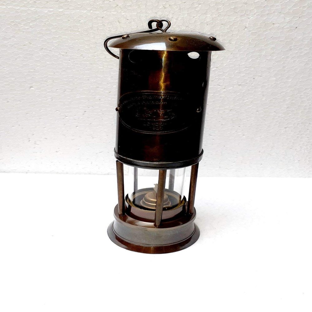 Brass Cargo Lantern Ship Lamp Maritime Nautical Home Decor Boat Lamp Victorian Brown Antique