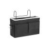 KeDun Kedoung 2Pack Bedside Organizer Caddy Hanging with Hook, Bed Storage Pocket for Dorm Kids Room Top Bunk Bed Loft Bed, Bedside Storage for Phone Remote Control Laptop BooksBlack view 2