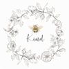 ArtExpert Bee Sentiment Wreath Ii-Kind by Cynthia Coulter - 16x16 Art Print Poster view 1