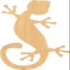 Gekko Laser Cut Out Wood Shape Craft Supply - 2" view 1