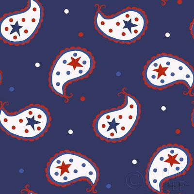ArtExpert America The Beautiful Pattern I D by Farida Zaman - 16x16 Art Print Poster