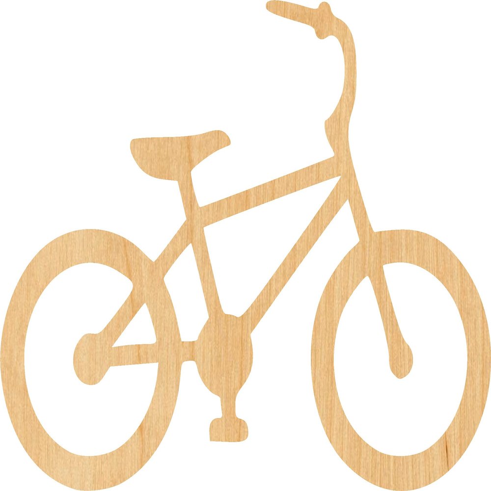 Bike Laser Cut Out Wood Shape Craft Supply - 2"