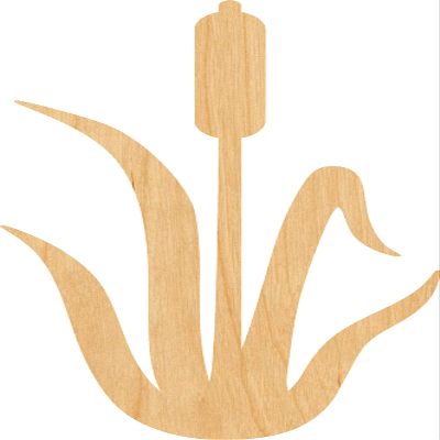 Cattail Laser Cut Out Wood Shape Craft Supply - 2"