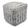 LOOMINAIRE Handmade Hemis Wool, Cotton Natural Fiber Easy Maintenance Pouf/Footstool for Living Room Bed Room Family Room (16"x16"x16") view 1