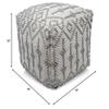 LOOMINAIRE Handmade Hemis Wool, Cotton Natural Fiber Easy Maintenance Pouf/Footstool for Living Room Bed Room Family Room (16"x16"x16") view 3