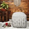 LOOMINAIRE Handmade Hemis Wool, Cotton Natural Fiber Easy Maintenance Pouf/Footstool for Living Room Bed Room Family Room (16"x16"x16") view 4