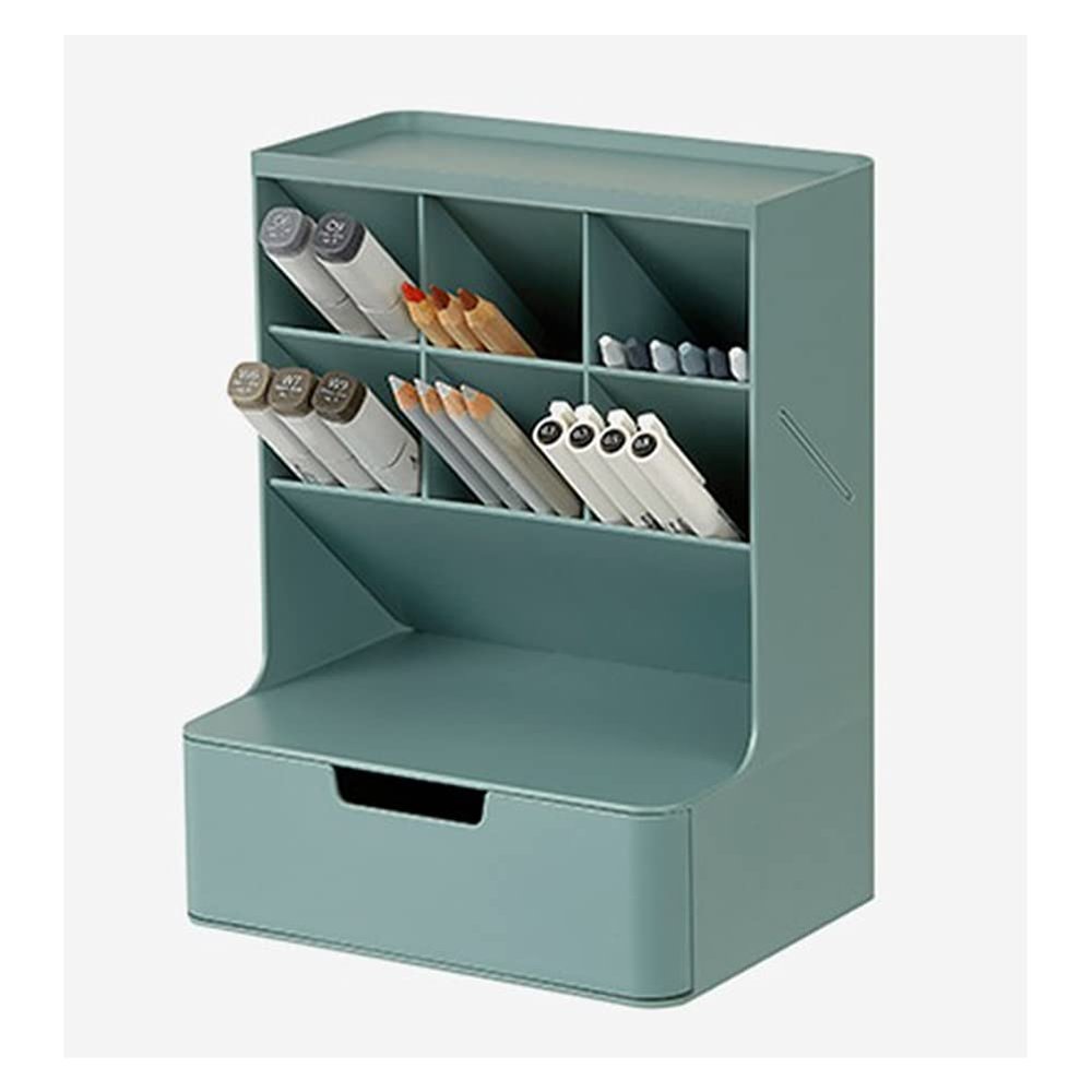 TULGIGS Stationary, Cosmetic Storage Desk Organizer for Home Office (Cobalt Green)