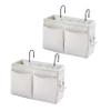 Someteth Bedside Caddy Organizer & Bedside Storage Basket Multi-Function Organizer for Bunk, Hospital Beds, Dorm Bed Rails,| Holds Magazines, Books, Glasses, Phone | Space-Saving (White 2 Pack) view 1