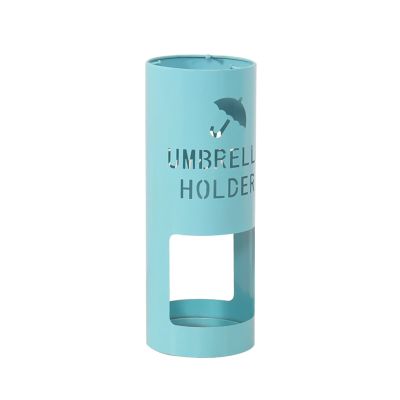 Umbrella Rack Hua Metal Umbrella Stand, Hollow Umbrella Storage Rack for Large Capacity Storage of 12 Umbrellas, with Hook and Drip Tray, 5 Colors (Color : Blue)