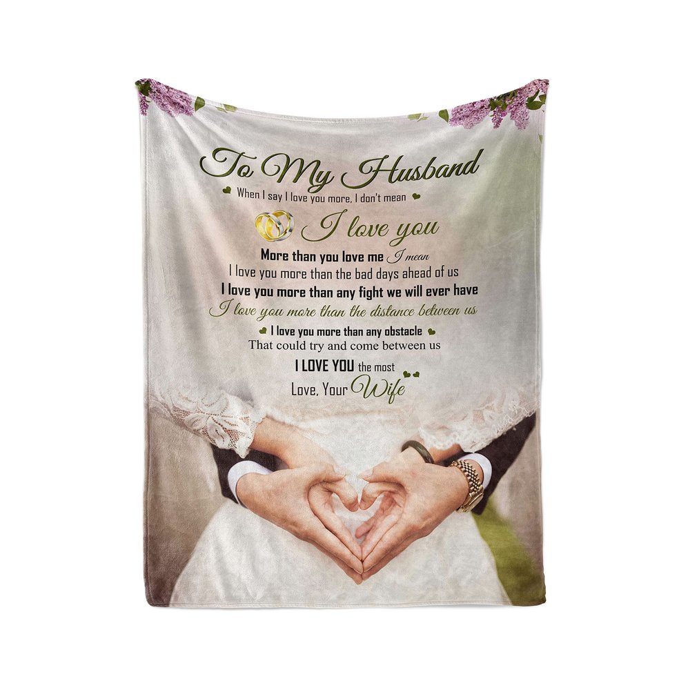 Launchigo Personalized to My Husband Blanket, Gift from Wife-Never Forget That I Love You Throw Sherpa Blanket for Birthday & Wedding Anniversary(to My Husband- Love You Forever 02, 60" X 80")