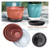 10 Pcs Flower Pot Tray Plastic Mobile Xhassis Flower Pot Tray Round Tray Flower Pot Base Tray Flower Tray Holder (Color : 3, Size : PB260) view 3